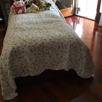 Letto singolo in pelle con doppio materasso-nuovo