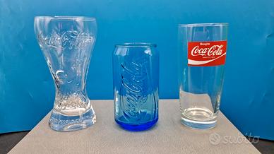 set 3 bicchieri coca cola da collezione 