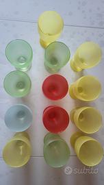 Set di bicchieri in vetro colorato