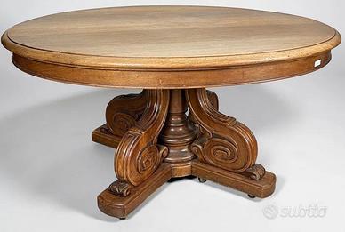 TAVOLO ANTICO ALLUNGABILE IN LEGNO DI NOCE