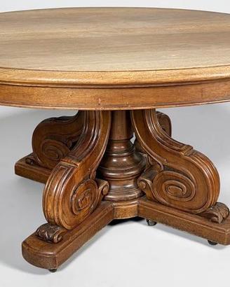 TAVOLO ANTICO ALLUNGABILE IN LEGNO DI NOCE