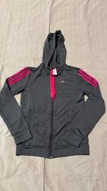 Felpa Adidas Donna Grigia Profili Fucsia taglia M