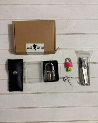 Kit lockpicking con lucchetto trasparente di prova