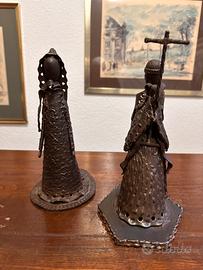 Coppia Statuette in ferro di Cesare Zancanaro