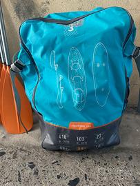 Kayak gonfiabile con 3 posti + 2 pagaie + zaino