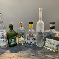 3 lotto bottiglie vuote gin