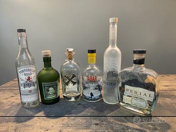 3 lotto bottiglie vuote gin