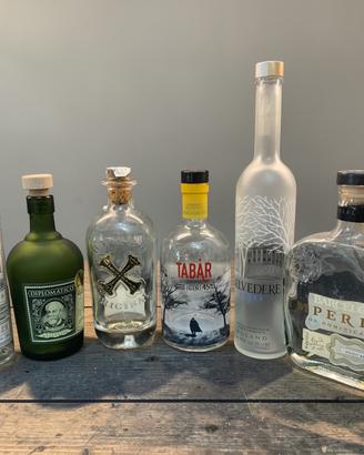 3 lotto bottiglie vuote gin