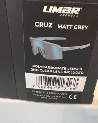 OCCHIALI LIMAR CRUZ MATT GREY 2 lenti