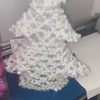 Albero di Natale, bianco illuminato con batterie