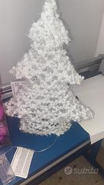 Albero di Natale, bianco illuminato con batterie