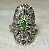 Anello Antico in oro basso titolo e argento con di