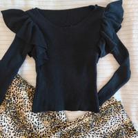 Maglietta con volant su spalla M / IT 42 / EU 38