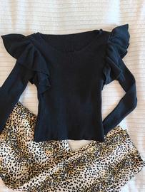 Maglietta con volant su spalla M / IT 42 / EU 38