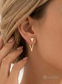 Orecchini Triangolo color Oro in Acciaio Inox Gold