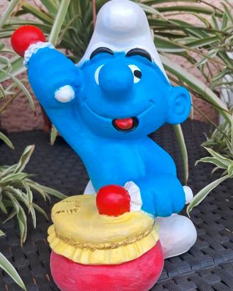 Puffo tamburino vintage - h 18 cm - © Peyo 1983