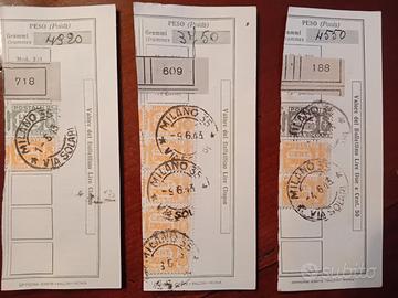 1943 RICEVUTA VECCHI BOLLETTINI POSTALI
