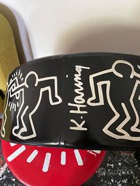 Pouf Keith Haring limited edition 1995, Nero