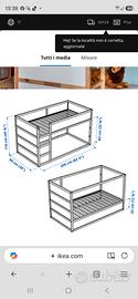 letto ikea modello Kura azzurro