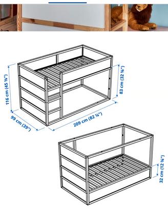 letto ikea modello Kura azzurro