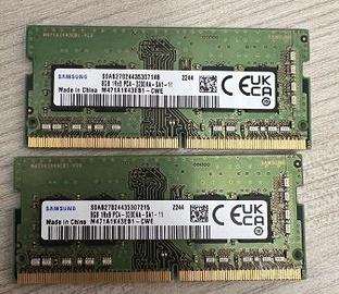 RAM sodimm ddr4 Samsung 2x8GB 3200Mhz Laptop