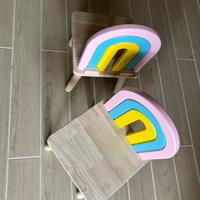 2 sedie per bambini motivo arcobaleno