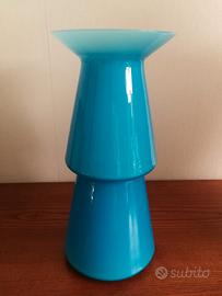 Vaso Salviati in vetro di Murano azzurro
