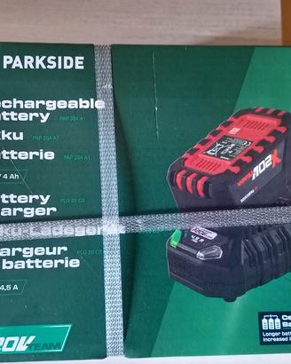 battaria e caricabatterie Parkside 20v /4Ah nuova 