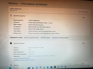 laptop Acer nuovo 40 giorni di vita