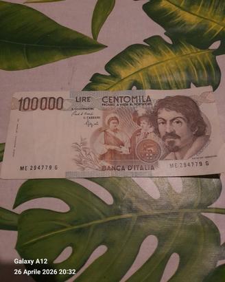 100000 lire Caravaggio con governatore Ciampi circ