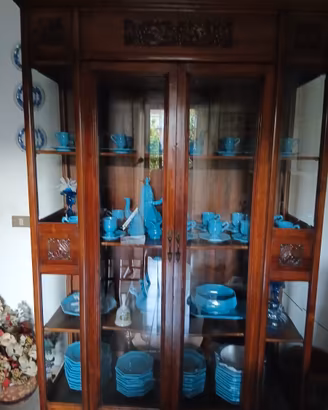 Vetrina Antica Primi '900 in Legno Massiccio con V