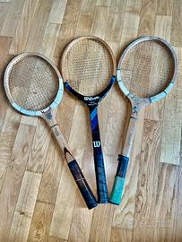 Lotto 3 Racchette tennis vintage in legno