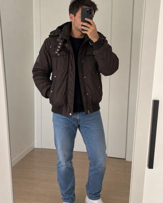 Yes Zee Giubotto  Uomo Marrone imbottito con Cappu