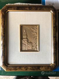 Quadretto castello Sforzesco su foglia argento