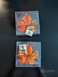 Set di candele decorative a forma di foglia
