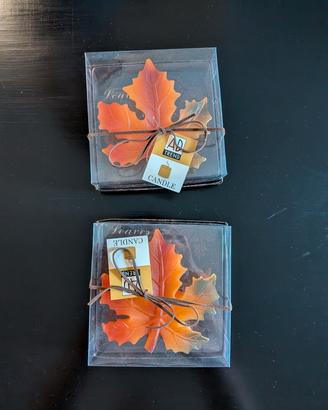 Set di candele decorative a forma di foglia