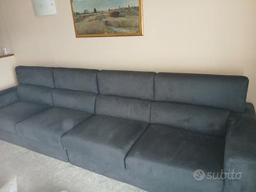 divano 4m in alcantara blu