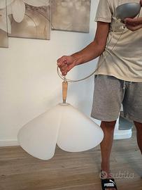Lampadario in vetro satinato