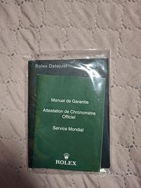 portagaranzia rolex + libretto datejust