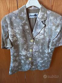 Giacca manica corta elegante con fiori