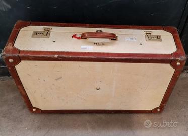 Valigia vintage pelle e cuoio