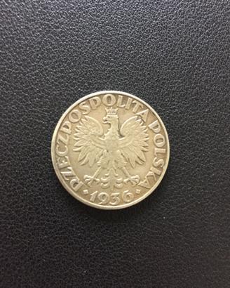 Moneta argento 5 ZLOTYCH (Polonia) 1936
