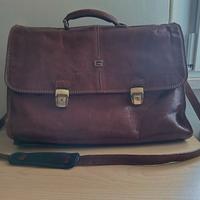 borsa pelle marrone