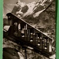 Cartolina TRENO SU FERROVIA IN PENDENZA. MURREN