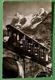 Cartolina TRENO SU FERROVIA IN PENDENZA. MURREN