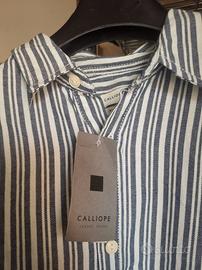 camicia cotone nuova a righe grezze