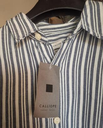 camicia cotone nuova a righe grezze
