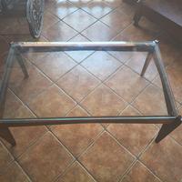 tavolino da soggiorno legno e cristallo