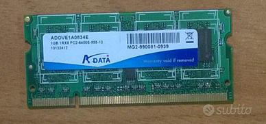 Ram da 1 GB DDR2 per portatili/netbook