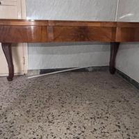 Tavolo in legno stile chippendale con 6 sedie